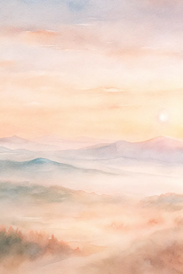 First Light, one of the Supporter-only watercolor Scenes.