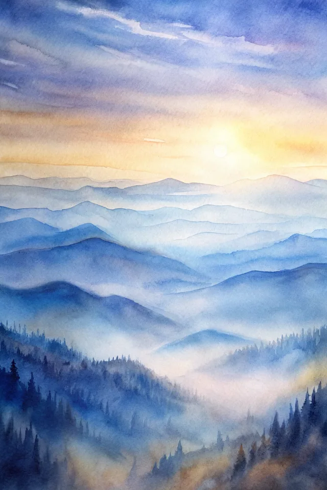 Ridgeline, one of the Supporter-only watercolor Scenes.