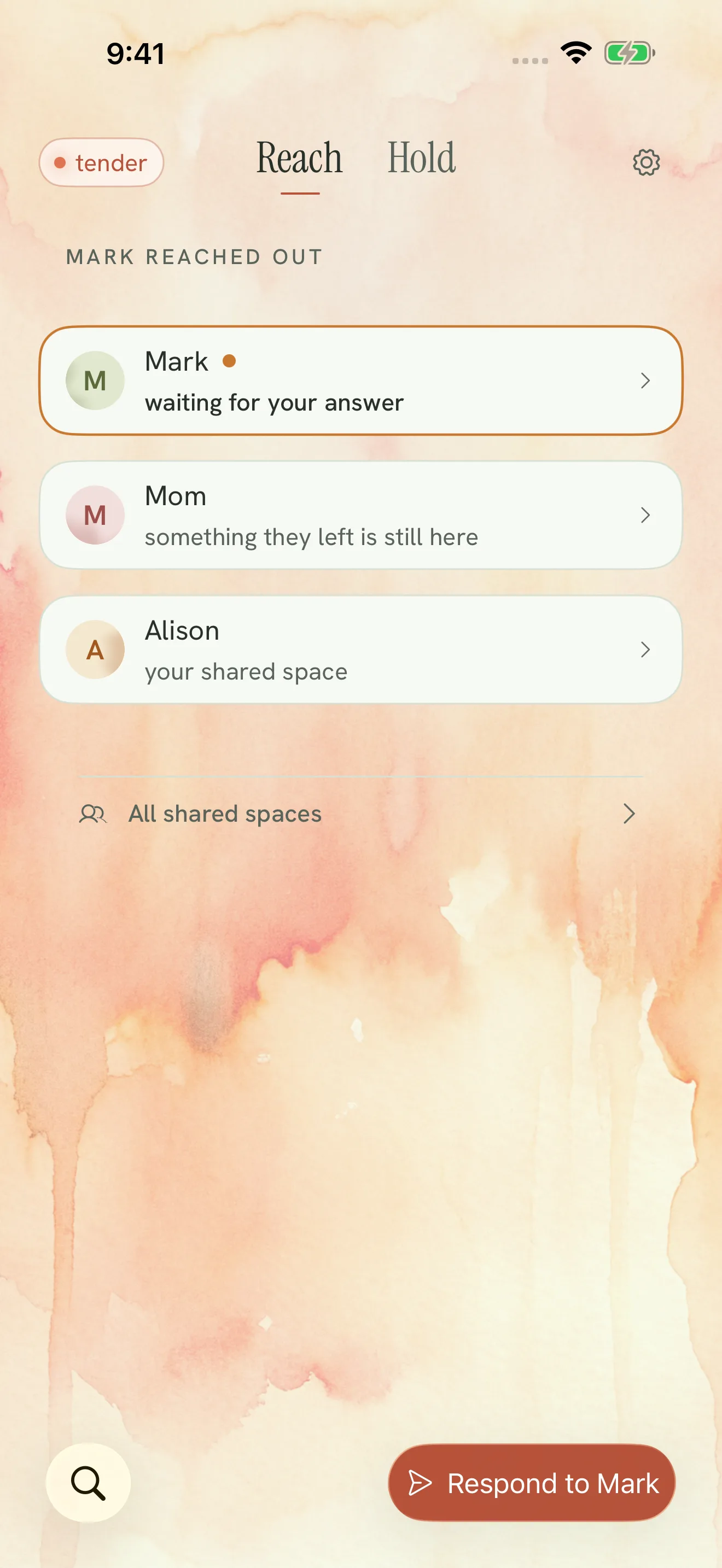 Near Reach showing connected people in separate one-to-one spaces.