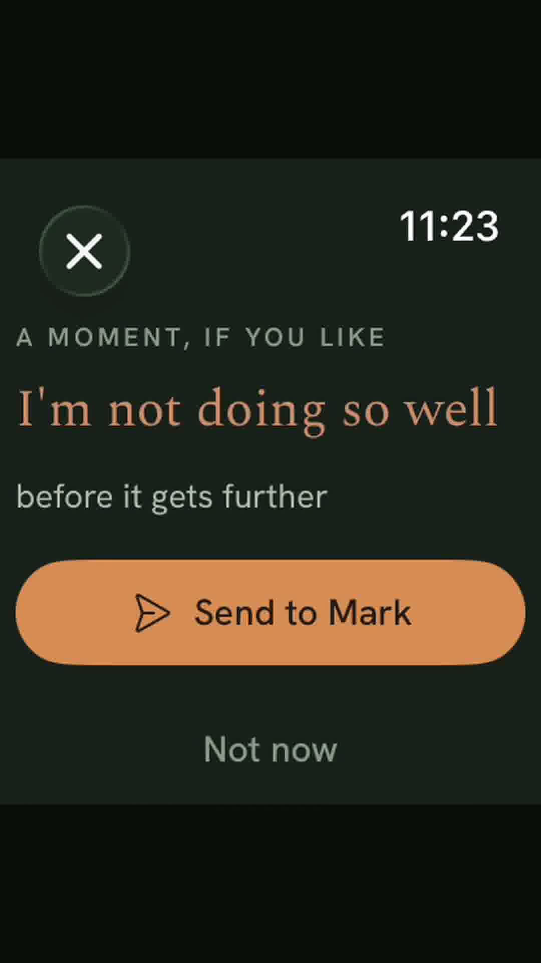 Choosing and sending a line from Near on Apple Watch.
